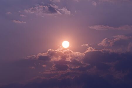 Dramatic sunset with clouds and sky