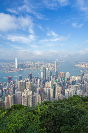 Skyline of Hong Kong city, view from The Peakの写真素材