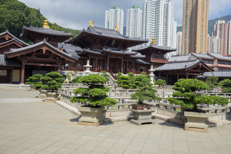 Chi lin Nunnery, Tang dynasty style temple, Hong Kong, Chinaの写真素材