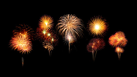 Happy New Year celebration fireworks at night