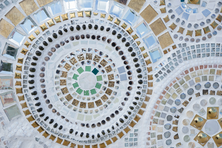ceramic glass wall background at wat phra that pha son kaew. temple in Khao Kho, Phetchabun,...