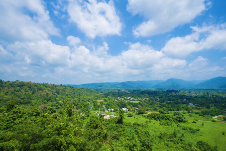 Landscape view from Khun Dan Prakarn Chon Dam in Nakhon Nayok province, Thailandの写真素材
