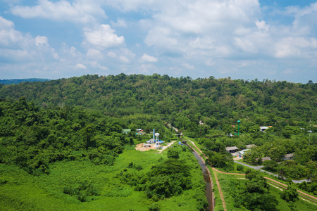 Landscape view from Khun Dan Prakarn Chon Dam in Nakhon Nayok province, Thailandの写真素材