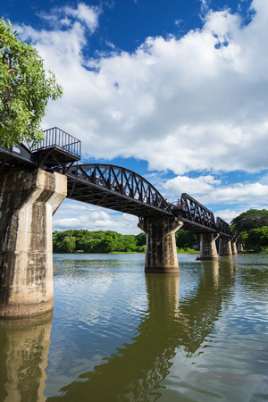 KANCHANABURI, THAILAND - June 24, 2017: Tourists on the Bridge River Kwai in Kanchanaburi, Thailandのeditorial素材
