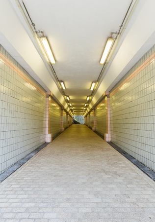 Tunnel way of underground crossing at Fort Canning Park, Singaporeのeditorial素材