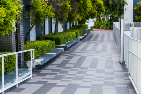 Pinnacle Duxton, Singapore - AUG 20, 2017: rooftop garden of the Pinnacle Duxton, it is a group of tall buildings for living. (The Worlds Tallest Public Housing Buildings)のeditorial素材