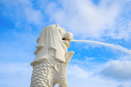 Merlion park in Singapore cityのeditorial素材