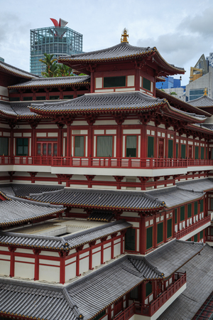 close up Buddha Tooth Relic Temple at China town, Singaporeのeditorial素材