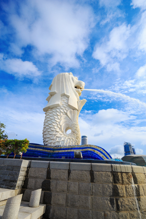 Merlion park in Singapore cityのeditorial素材