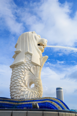 Merlion park in Singapore cityのeditorial素材