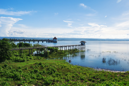 landscape view of Lam Chae dam at Khonburi, Nakhon Ratchasima, Thailandの写真素材