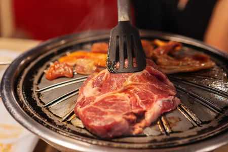 hot barbecue pork and meat grill, Korean styleの写真素材