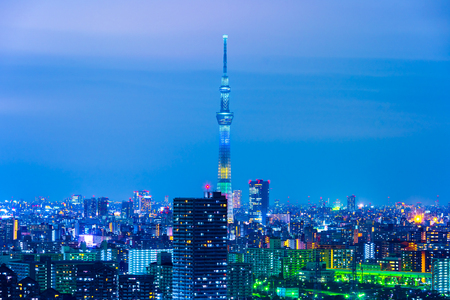 Tokyo city view at night, Japanの写真素材