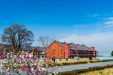 YOKOHAMA, JAPAN - March 26, 2019: scenery of Yokohama Red Brick Warehouse in Yokohama Minatomirai, Japanのeditorial素材