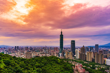 city view of Taipei, Taiwanのeditorial素材