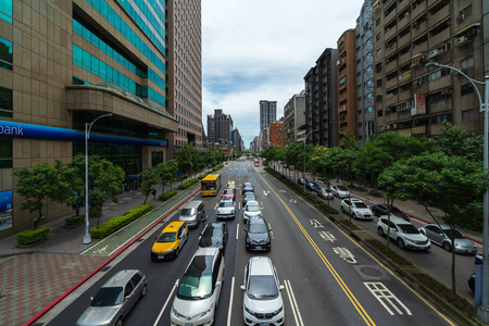 Taipei, Taiwan- 9 June, 2019: Traffic on road in Taipei, Taiwanのeditorial素材