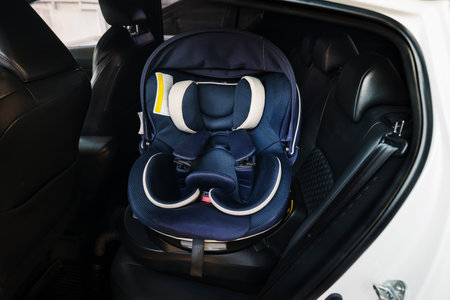 empty safety seat for baby or child in the carの写真素材