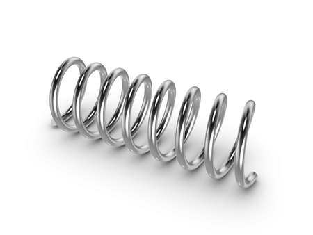 Three-dimensional illustration of metal spring isolated on a white background