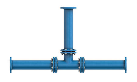 Three-dimensional illustration of metal pipe isolated on a white background