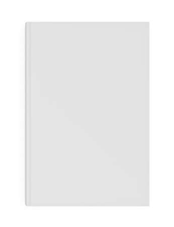 Three-dimensional illustration of white blank book on white backgroundの写真素材