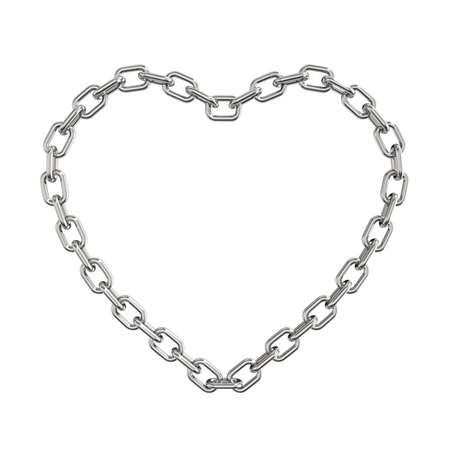 Three-dimensional illustration of chain isolated on a white backgroundの写真素材