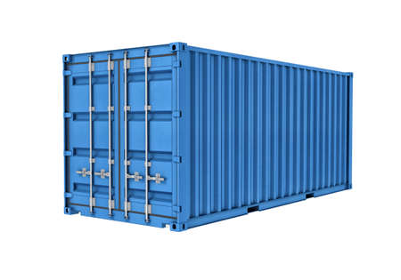Three-dimensional illustration of metal container isolated on a white backgroundの写真素材