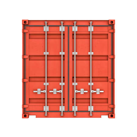 Three-dimensional illustration of metal container isolated on a white backgroundの写真素材