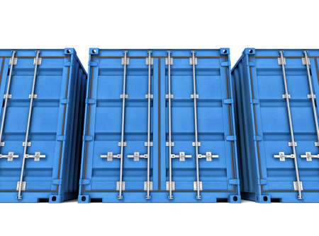 Three-dimensional illustration of metal container isolated on a white backgroundの写真素材