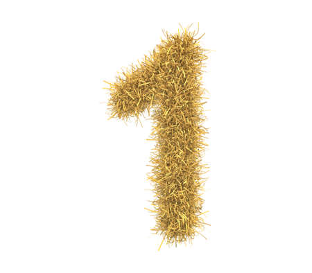 Three-dimensional illustration of letter of hay isolated on white background