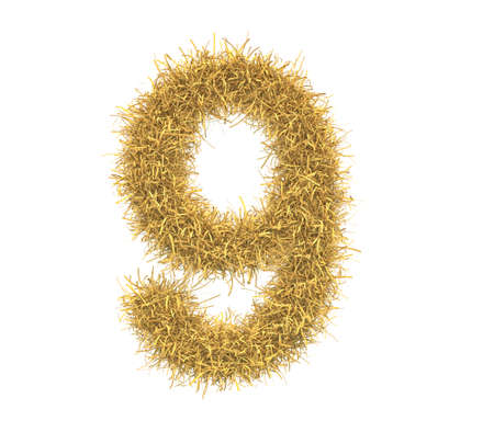 Three-dimensional illustration of letter of hay isolated on white backgroundの写真素材