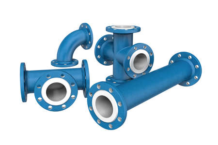 Three-dimensional illustration of metal pipe isolated on a white background