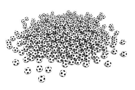 Three-dimensional illustration of soccer ball isolated on a white backgroundの写真素材