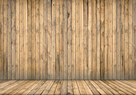 Illustration of interior with wood wall and floorの写真素材