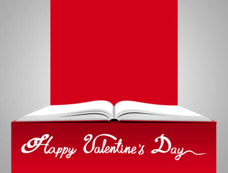 White open blank book. Love concept. St. Valentines day illustrationの写真素材