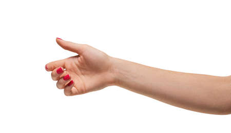 Hand isolated on white backgroundの写真素材