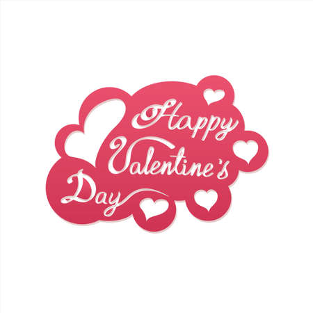 Illustration of St. Valentines day red background with white wordsの写真素材
