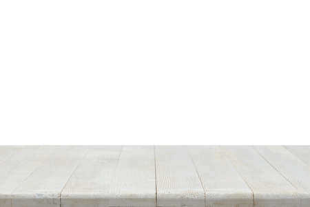 Photo of a white clean wood desktop. Background texture.の写真素材