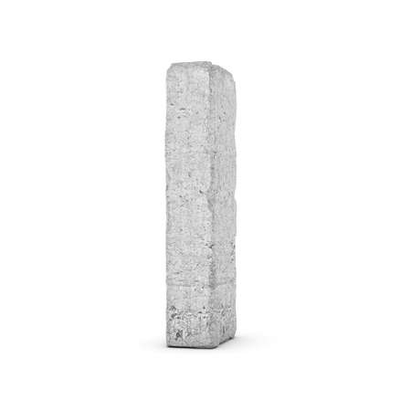 3D rendering concrete letter I isolated on white background.の写真素材