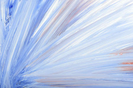 Blue abstract hand-painted gouache brush stroke daub background texture.の写真素材