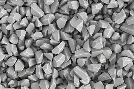 3d rendering of a huge amount of stones lying together in disorder, top view. Photo frame. Building material. Industry-specific background.の写真素材