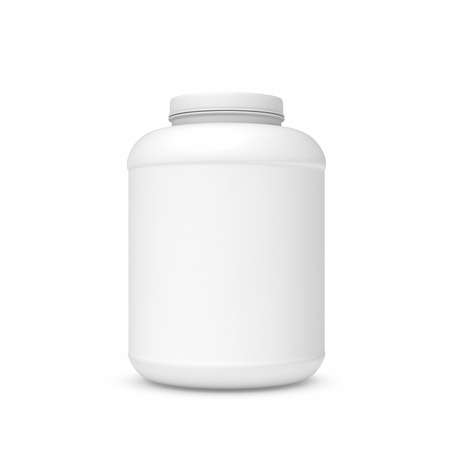 Rendering of white blank round canの写真素材
