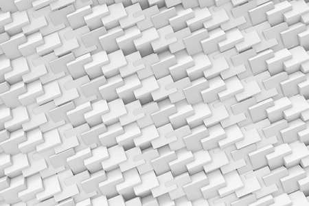 Rendering abstract texture made of repeated faceted cubes on white backgroundの写真素材