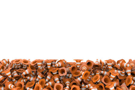 Rendering heap of road cones lying each on otherの写真素材