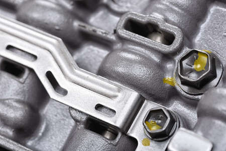 Mechanical part with metal components and hydraulic valvesの写真素材