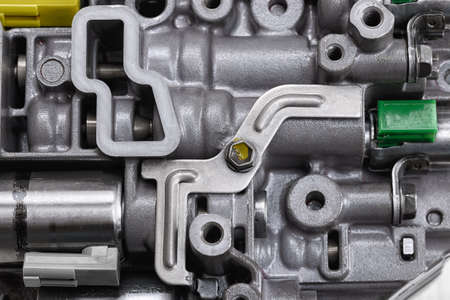 Mechanical part with metal components and hydraulic valvesの写真素材