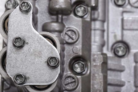 Mechanical part with metal components and hydraulic valvesの写真素材