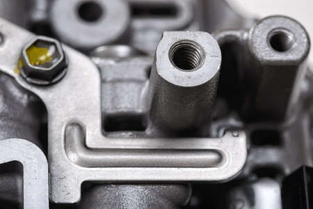 Mechanical part with metal components and hydraulic valvesの写真素材