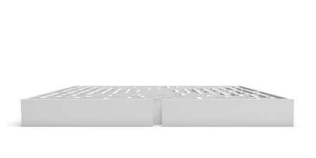 3d rendering of a white square maze on white backgroundの写真素材