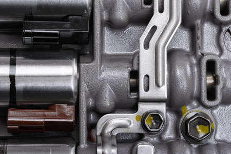 Mechanical part with metal components and hydraulic valvesの写真素材
