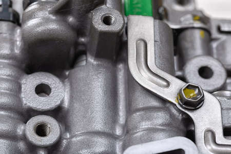 Mechanical part with metal components and hydraulic valvesの写真素材